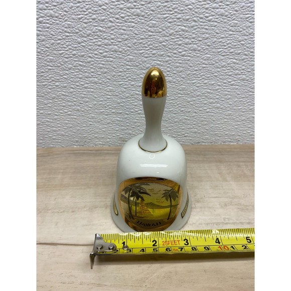 Original Chokin Art Collecection 24KT Gold Rim Porcelain Bell Hawaii - Picture 5 of 6
